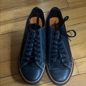 Harley-Davidson Black and Orange Sneakers